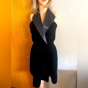 Moda International Black velvet cocktail dress